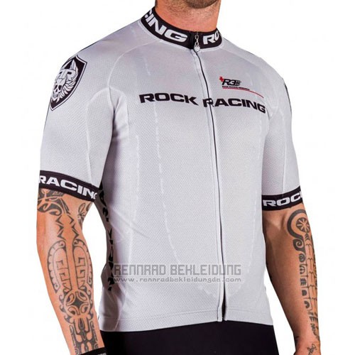 2016 Fahrradbekleidung Rock Racing Silber Trikot Kurzarm und Tragerhose